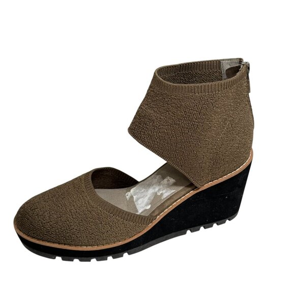 Eileen Fisher Alec Wedge Pump Sandals Knit Upper Size 9 NEW - Picture 1 of 6